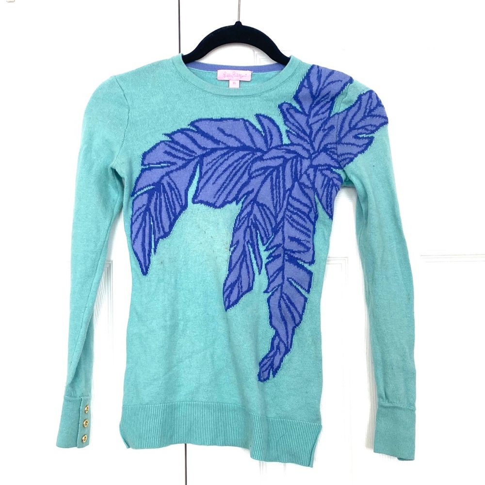 Lilly Pulitzer Mint Blue Color Wool Sweater